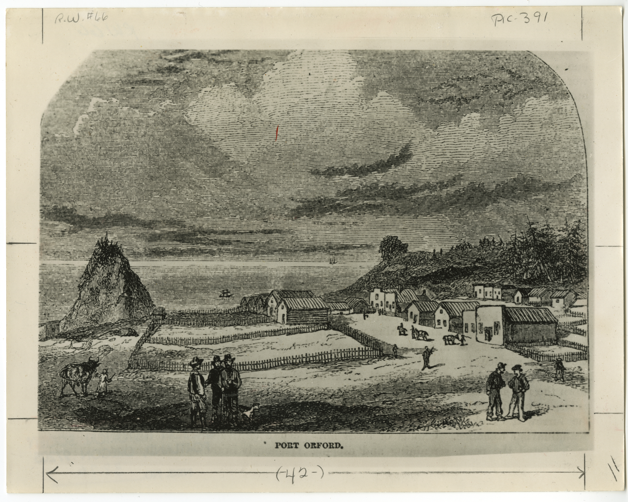 City of Port Orford Illustration for Harper's Magazine, 1856