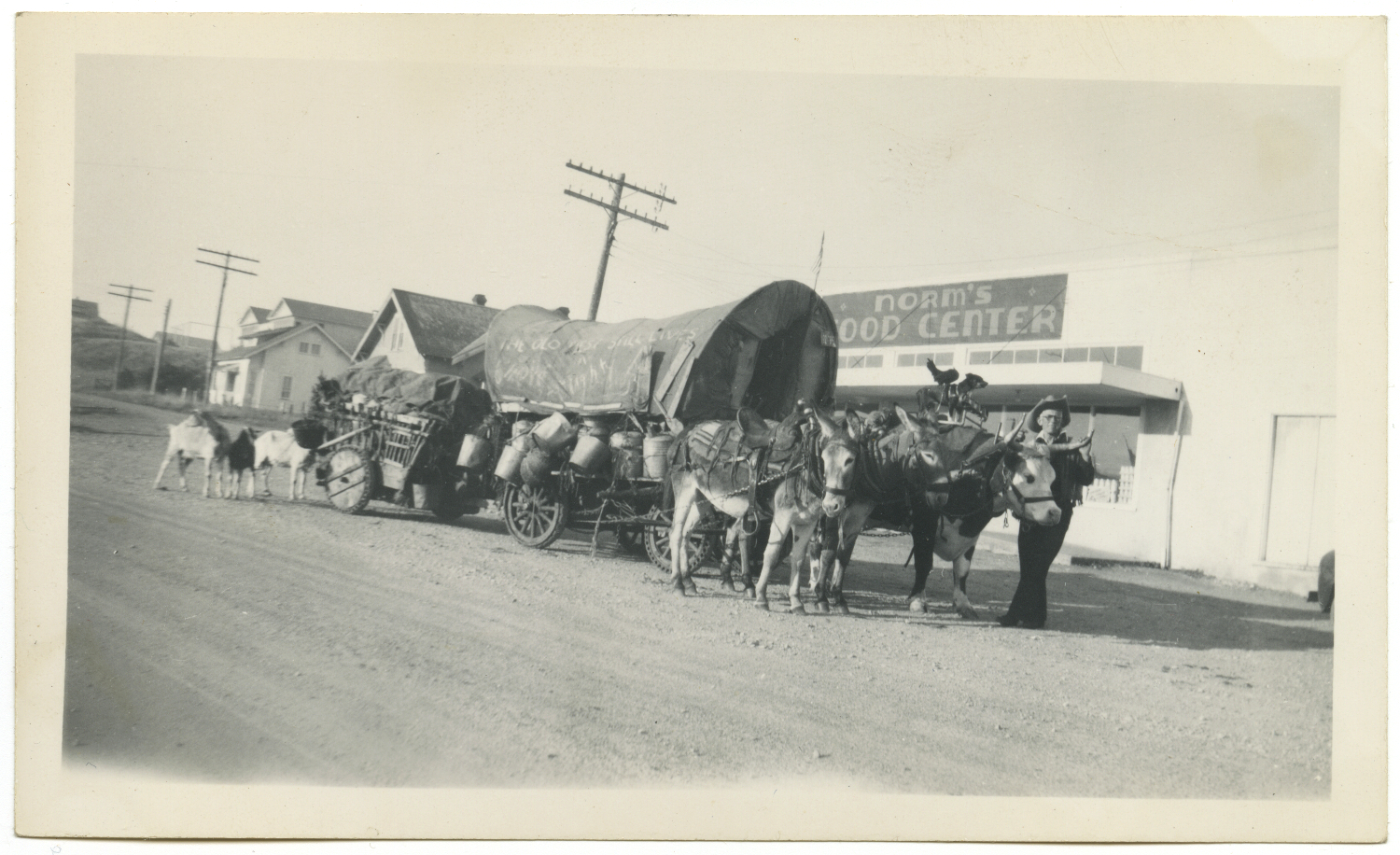 Port Orford (South End) on the 4th of July, c1940. Highway 101 and his Touring Menagerie — Pritchett, Colorado.