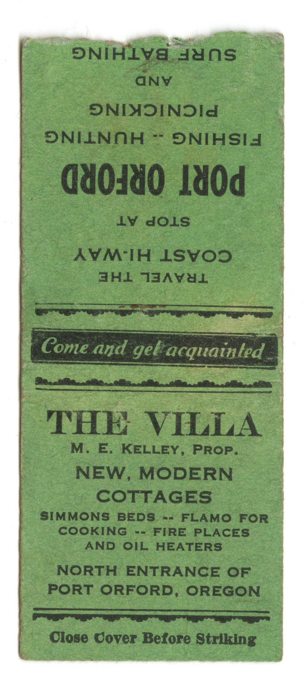 The Villa Matchbook