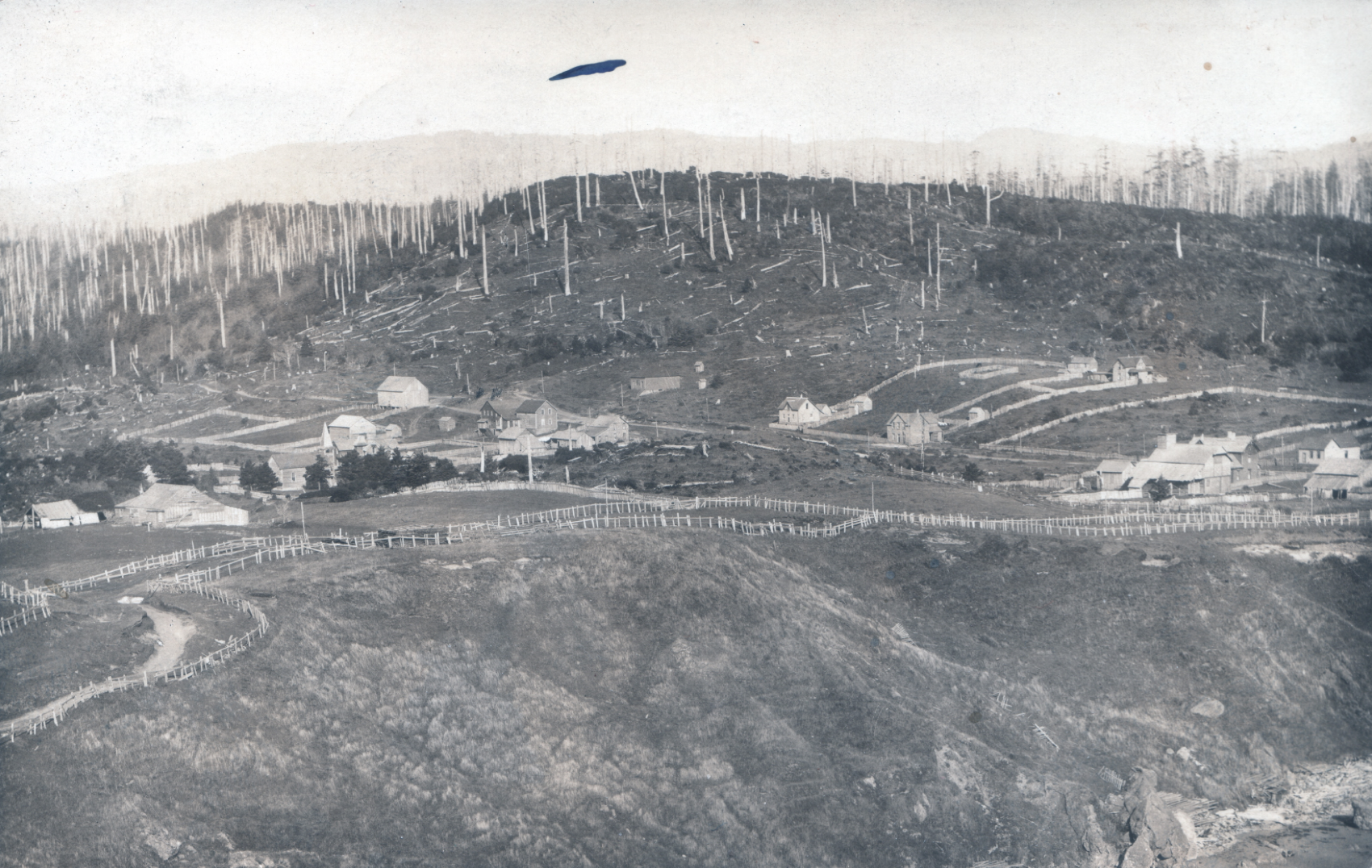 The snags from the 1868 fire are visible in this photo taken in 1902.