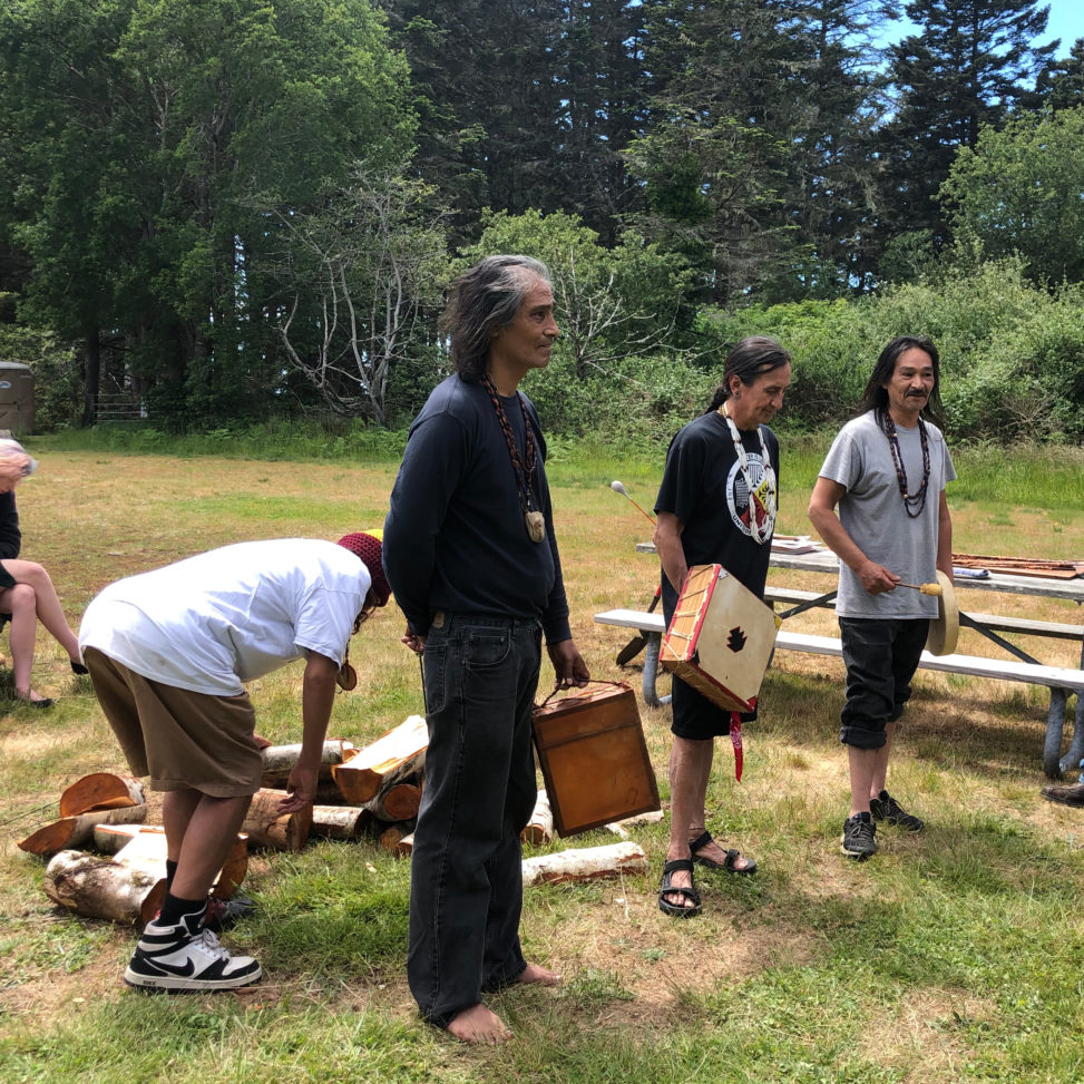 Making Music at the Annual Tseriadun Native Salmon Bake And Honor Ceremony