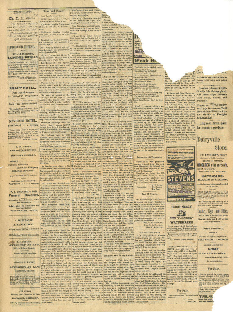 1905 Port Orford Tribune - Page Three