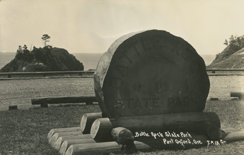 Battle Rock Wayside sign - George Soranson plaque on back