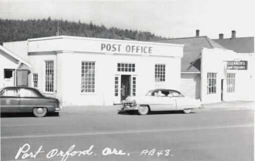 Port Orford Post Office when it was originally located on HWY 101 c 1950.
