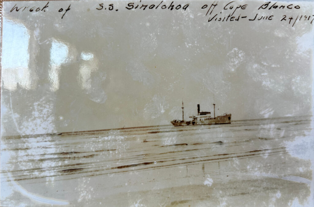 Wreck of S.S. Sinalohoa off Cape Blanco. Visited-June/1907